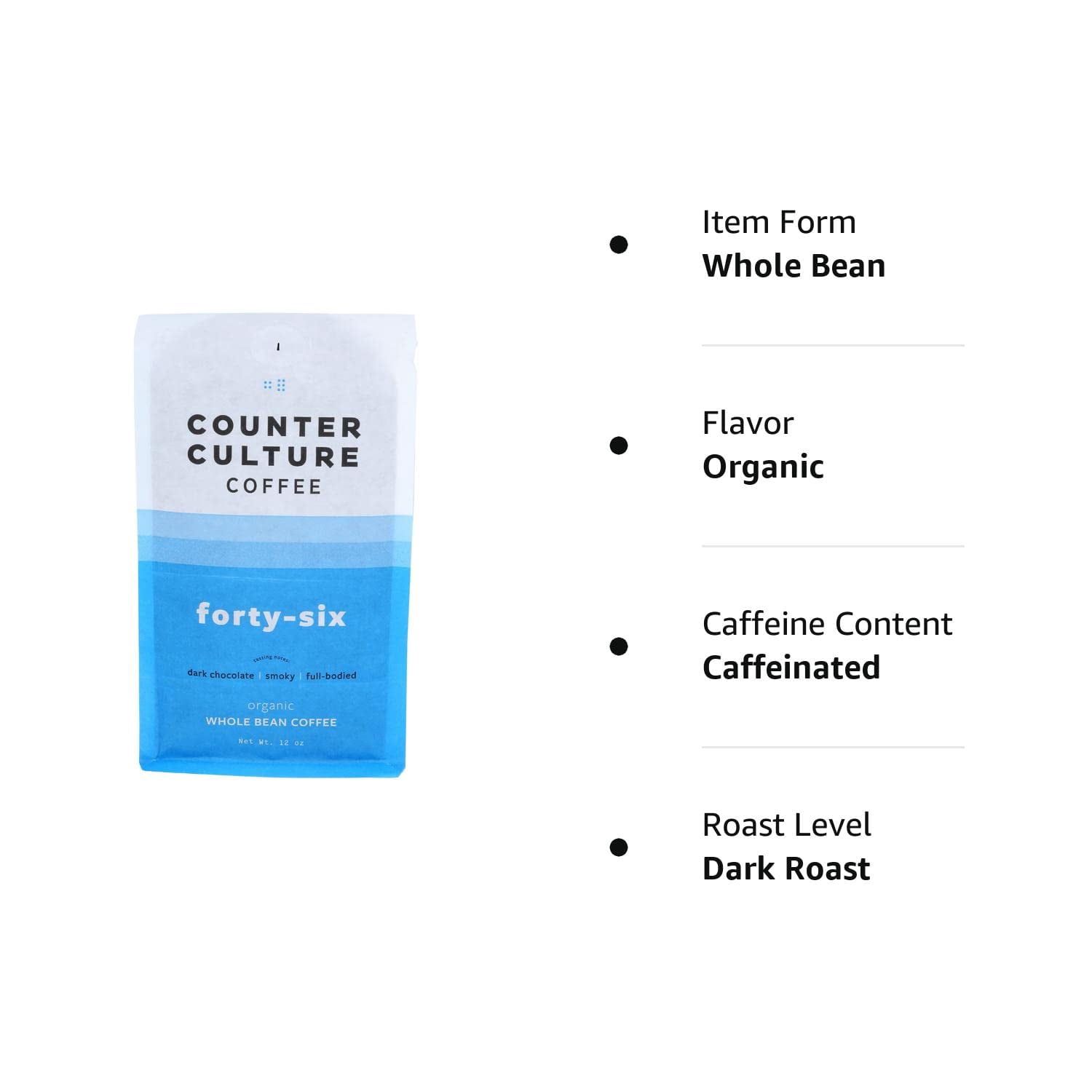 Counter Culture Coffee Forty Six Blend Dark Chocolate, Smoky Whole Bean Coffee