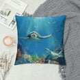 thumbnail image 2 of Autua Sea Turtle Graphic Decorative Cushion Throw Pillow Cover for Home Couch Living Room Bed Sofa - Short Plush Material, Pack of 1, All Year Round Use 12x12in, 2 of 5