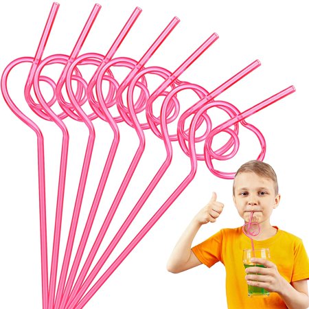 Dedang 24 Pieces Valentine's Day Heart Shaped Straws Plastic Reusable ...