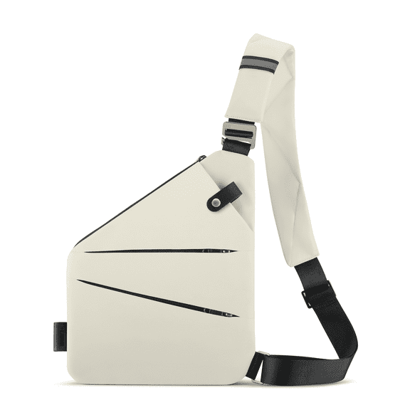 WANDER Anti Theft Crossbody Travel Bag for Women Men, Multi-Pocket Crossbody Bag, Slim Sling Bag with Adjustable Strap, Ivory White