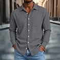 thumbnail image 2 of Busydd Mens Button Down Shirt with Front Pocket Solid Color Long Sleeve Shirts for Men Dressy Casual Turndown Collar Shirts 2XL, 2 of 9