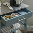 thumbnail image 3 of Linon Clarke 4-Tier Mobile Serving Cart with Stainless Steel Top, 22.75" Length, Blue, 3 of 14