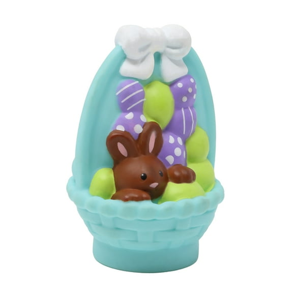 Replacement Part for Fisher-Price Little People Collectible Easter Dollhouse Playset P8224 - Replacement Blue Easter Basket with Brown Bunny and Purple and Green Eggs