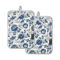 Flowers Peony Pot Holders Set of 2 Heat Resistant Kitchen Oven Gloves Potholder Cooking Baking Microwave Mitts