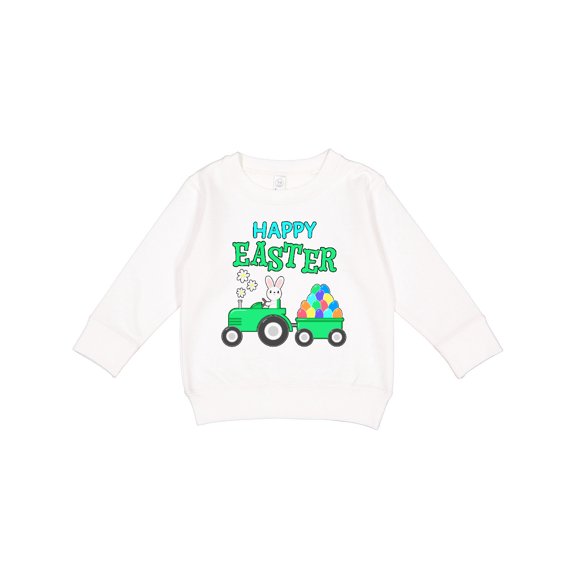 Inktastic Happy Easter Bunny and Tractor Toddler Sweatshirt
