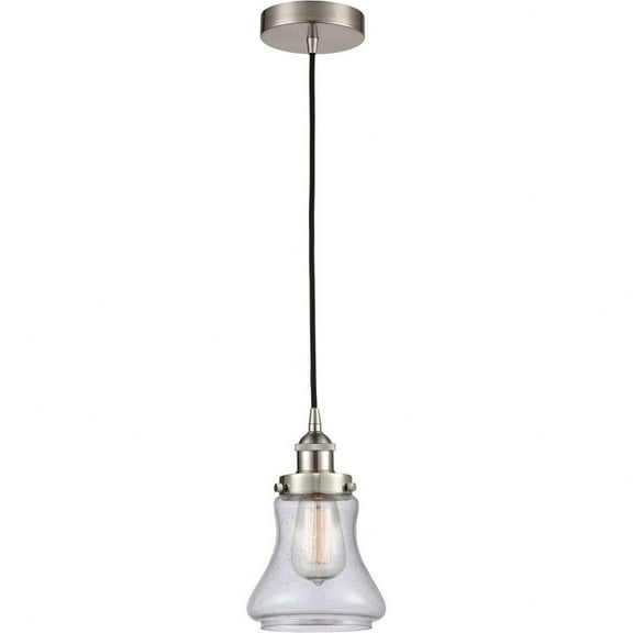 616-1PH-SN-G194-LED-Innovations Lighting-Bellmont - 1 Light Mini Pendant In Industrial Style-10 Inches Tall and 6.25 Inches Wide Brushed Satin Nickel