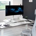 thumbnail image 2 of VIVO White Height Adjustable 38" Standing Desk Monitor Riser, Sit Stand Tabletop, 2 of 8