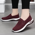 thumbnail image 6 of Womens Slip On Walking Sneakers Breathable Mesh Lightweight Cushioned Comfort Shoes - Wine,Size 7, 6 of 9