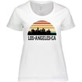 thumbnail image 3 of Inktastic Los Angeles California Skyline Retro Women's Plus Size T-Shirt, 3 of 5