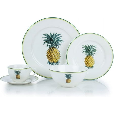 20-Piece Porcelain Dinnerware Set | Pineapple