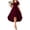 Wine, variant on Sentmoon Graduation Dress Party Short Sleeve V Neck Prom Dresses 2026 Solid Color Ruffle Breathable Regular Fit Date Night Dress Beach Vacation Essentials for Going Out and Party M