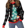 thumbnail image 1 of Jersey navideño Acekid para mujer y hombre, negro con luces LED, 1 of 9
