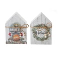 thumbnail image 4 of Christmas Mdf Maison Bloc De Forme Avec Ruban - Ensemble De 2, 4 of 4