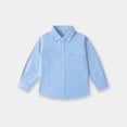 thumbnail image 5 of JUMEYU Toddler Boy Button Down Shirt Boys' Cotton Dress Shirt Long Sleeve Casual School Uniform Woven Button Down Shirt 3T 4T (Blue,3-4 Years), 5 of 5