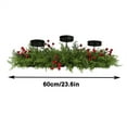 thumbnail image 5 of 23.6 Inch Christmas Centerpiece with 3 Candle Holders Xmas Tabletop Decor with Christmas Balls, Bows, Berries and Artificial Pine Needles for Home Holiday Party Mantel Decorations, 5 of 5