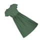 thumbnail image 2 of Qarigey Vestido de color sólido de manga corta con cuello plisado de Elenxs Gril conjuntos de ropa Verde 120cm, 2 of 6