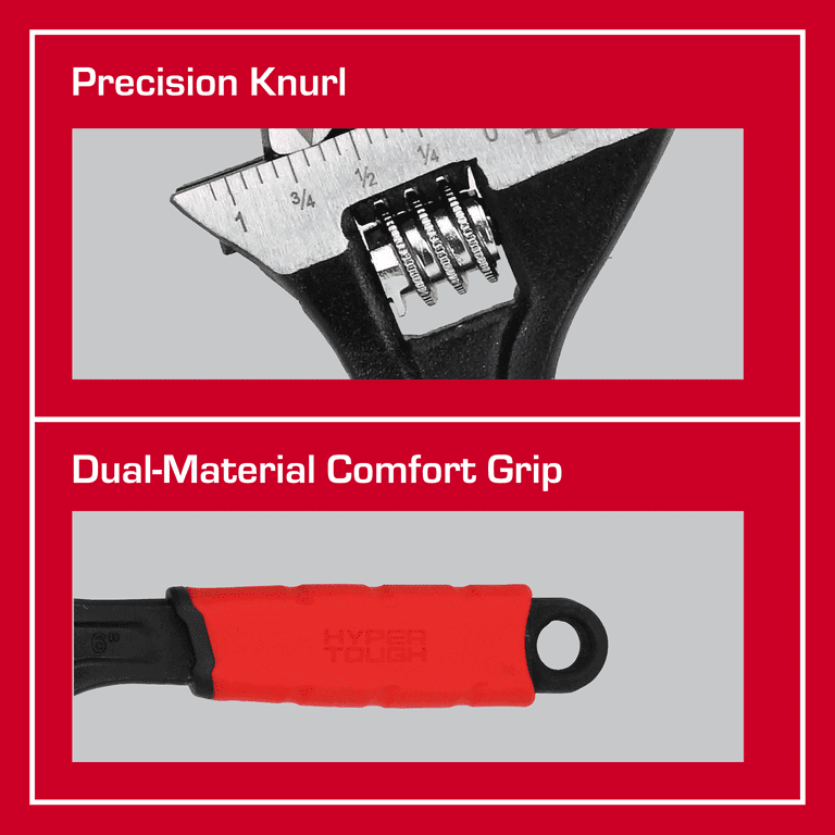 6-Inch Wide Jaw Adjustable Wrench With Comfort Grips photo 7