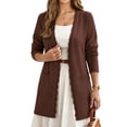 thumbnail image 4 of UVN Cardigan Sweater for Women Fall Long Sleeve Open Front Tops Ladies Casual Lightweight Soft Knit Coats with Pockets, 4 of 10