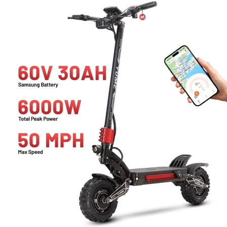 M YUME SCOOTER Raptor 6000W Motors Electric Scooter for Adults,50 mph Speed,60 Miles Range,60V 30Ah Battery,11" Foldable E-Scooter for Commuting,Off-road