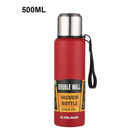 

1111Fourone Vacuum Cup 304 Stainless Steel Insulation Water Flask Bottle Portable Sports Thermal Mug Red 500ml