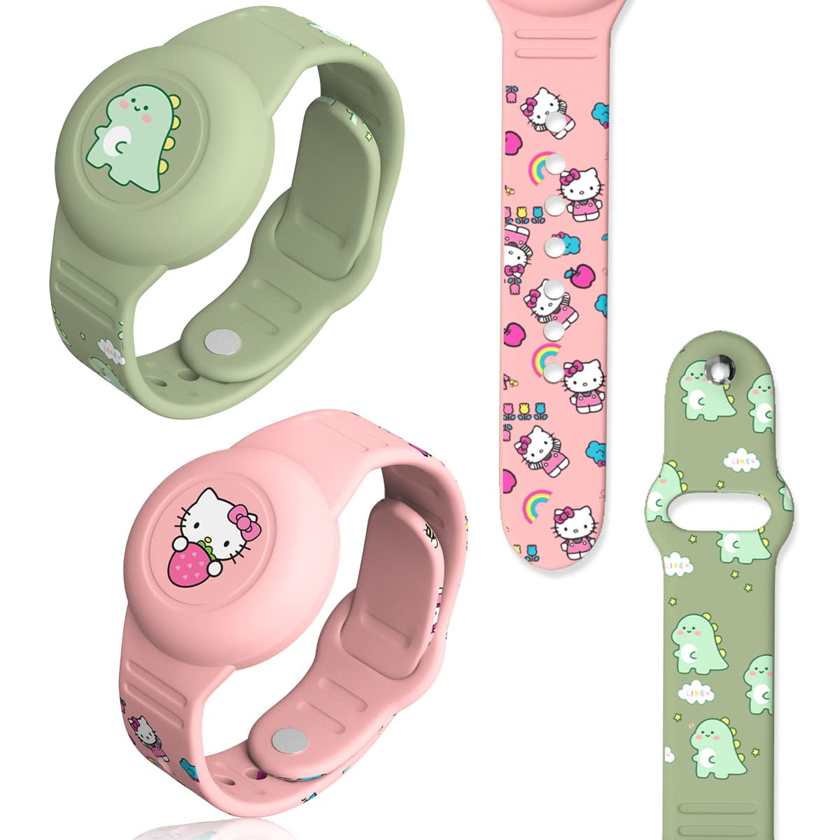 2Pack AirTag Wristband Kids,Cute Kids Bracelet AirTag Case Adjustable