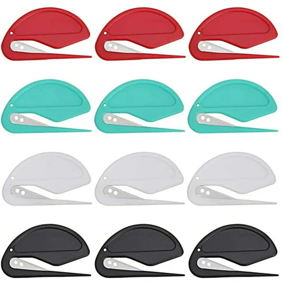 WOWSTYLE 12 Pcs Value Set Envelope Slitter Letter Opener Mail Opener Manual Letter Openers for Office Home School Paper Package Box Pracel Mail Gift Wrapping