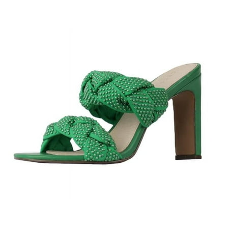 

Cecelia New York Vixon Kiwi Caviar Beads Embellish Braided Vamp Straps Sandals (Kiwi Caviar 11)