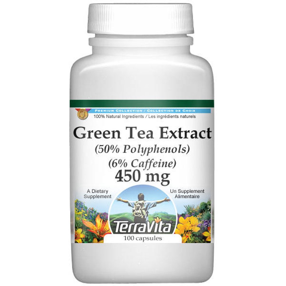 Green Tea Extract (50 Polyphenols) (6 Caffeine) 450 mg (100