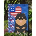 thumbnail image 3 of Black and Tan Pomeranian USA American Flag Garden Size, 3 of 5