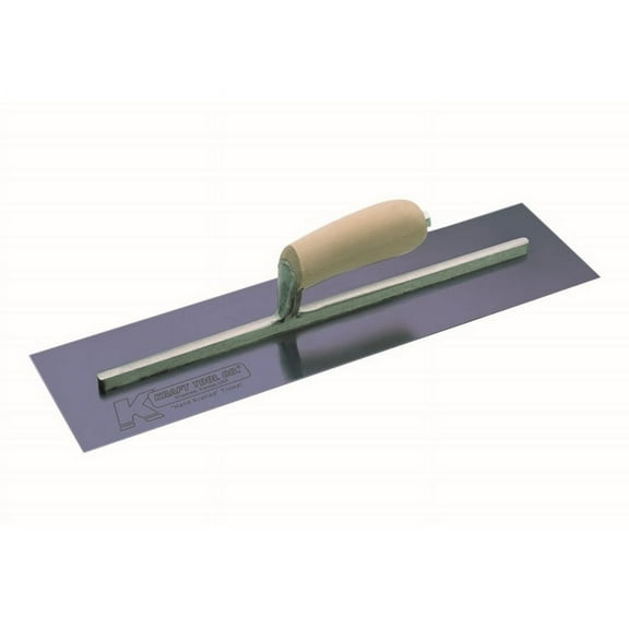 Kraft Tools CF726B 12"x3" Blue Steel Cement Trowel w/Camel Back Wood Handle