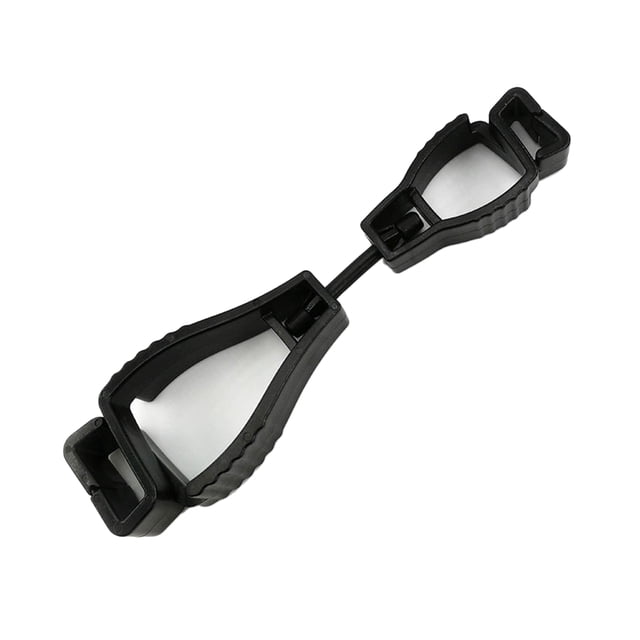 Clip para guantes de plástico antideslizante, manos libres, multifuncional, portátil, reutilizable, color negro