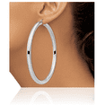 thumbnail image 5 of 925 Sterling Silver 5mm Round Extra Large Hoop Earrings, 5 of 10