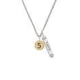 thumbnail image 2 of Delight Jewelry Goldtone Disc 1/2'' Number - 5 - Silvertone Believe Faith Prayer Hope Bar Charm Necklace, 23", 2 of 4