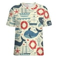 thumbnail image 5 of Nautical Life Print-1 Women's Short Sleeve Tops Casual Blouses T Shirt, 5 of 7