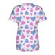 thumbnail image 3 of Blusa de manga corta con cuello en V para mujer, uniforme con bolsillos estampados para el Día de San Valentín Pompotops hkajfhjk459730, 3 of 3