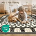 thumbnail image 4 of ODIKA 8'x10' Washable Area Rug Durable, Non-Slip Fall Framework Transitional Cream Field Repeating Beige Farmhouse for Living Room, Under Sectional, Family, 4 of 7
