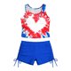 thumbnail image 2 of Odeerbi Niñas Día de La Independencia Traje de Baño de 2 Piezas Patriotic Tank Top Con Sostén Pad & Boyshort Bottom Baño Seco Rápido, 2 of 9