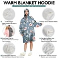 thumbnail image 5 of Wearable Oversized Blanket,Pioneer Flower Floral Print Pattern Wearable Blanket Hoodie for Adults,Cozy Hooded Blankets with Super Pockets,Super Warm Fuzzy Pullover for Women & Men, 5 of 6