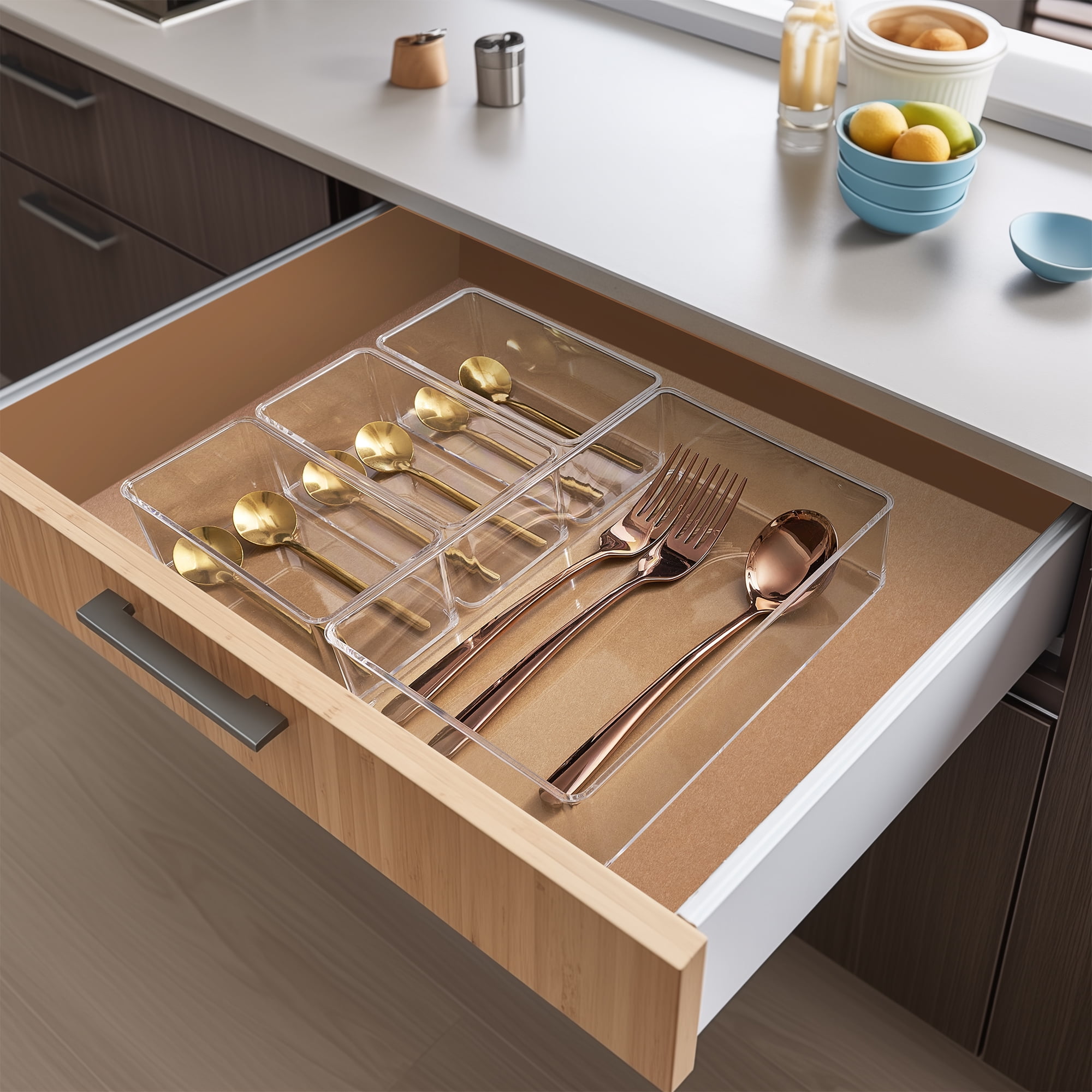 Sorbus Storage bin Drawer organizers for Kitchen, Bathroom, Office, Bedroom, and more (4-Piece Set)