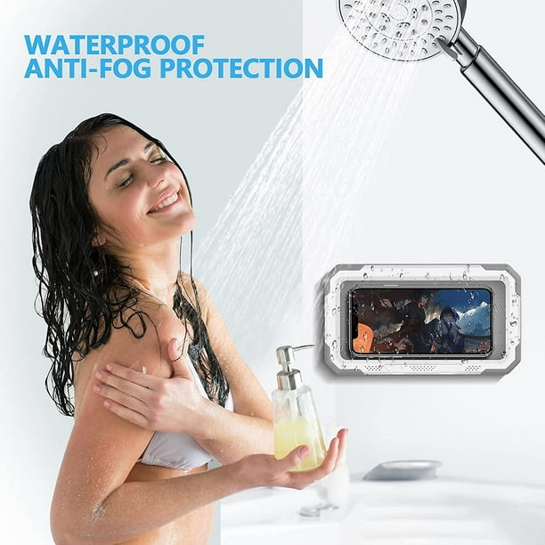 Shower Phone Holder Waterproof 480 Rotation Shower Phone Case Stand,  Anti-fog Hd Touch Screen Wall Mount Box Elsa