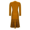 thumbnail image 6 of ClodeEU Women's Long Sleeve Square Neck Western Side Slit Maxi Dress,Trendy Travel Long Dress Orange,Womens Plus XXXL, 6 of 6