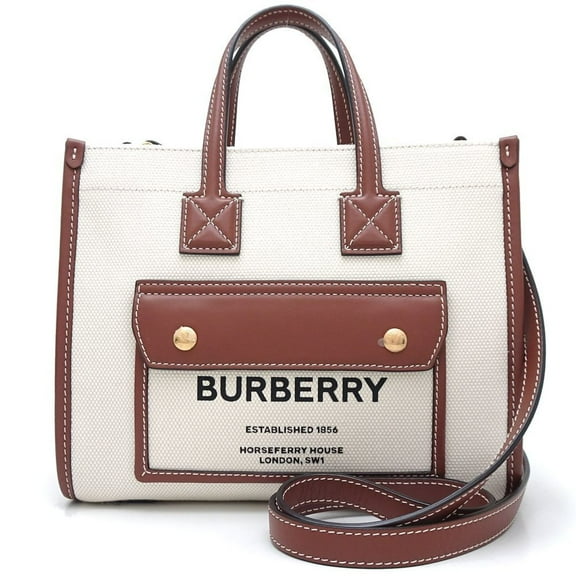 Pre-Owned BURBERRY Freya Tote 8044143 Shoulder Bag Canvas x Leather Natural Brown... (Good)