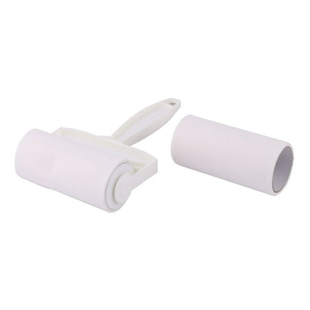 Unique Bargains Manual Clothes Dust Clean Remover Roll Plastic Sticky Roller White