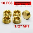 thumbnail image 1 of 10Pcs 1/2" NPT Male Brass Internal Hex Head Socket Pipe Plugs End Cap, 1 of 4