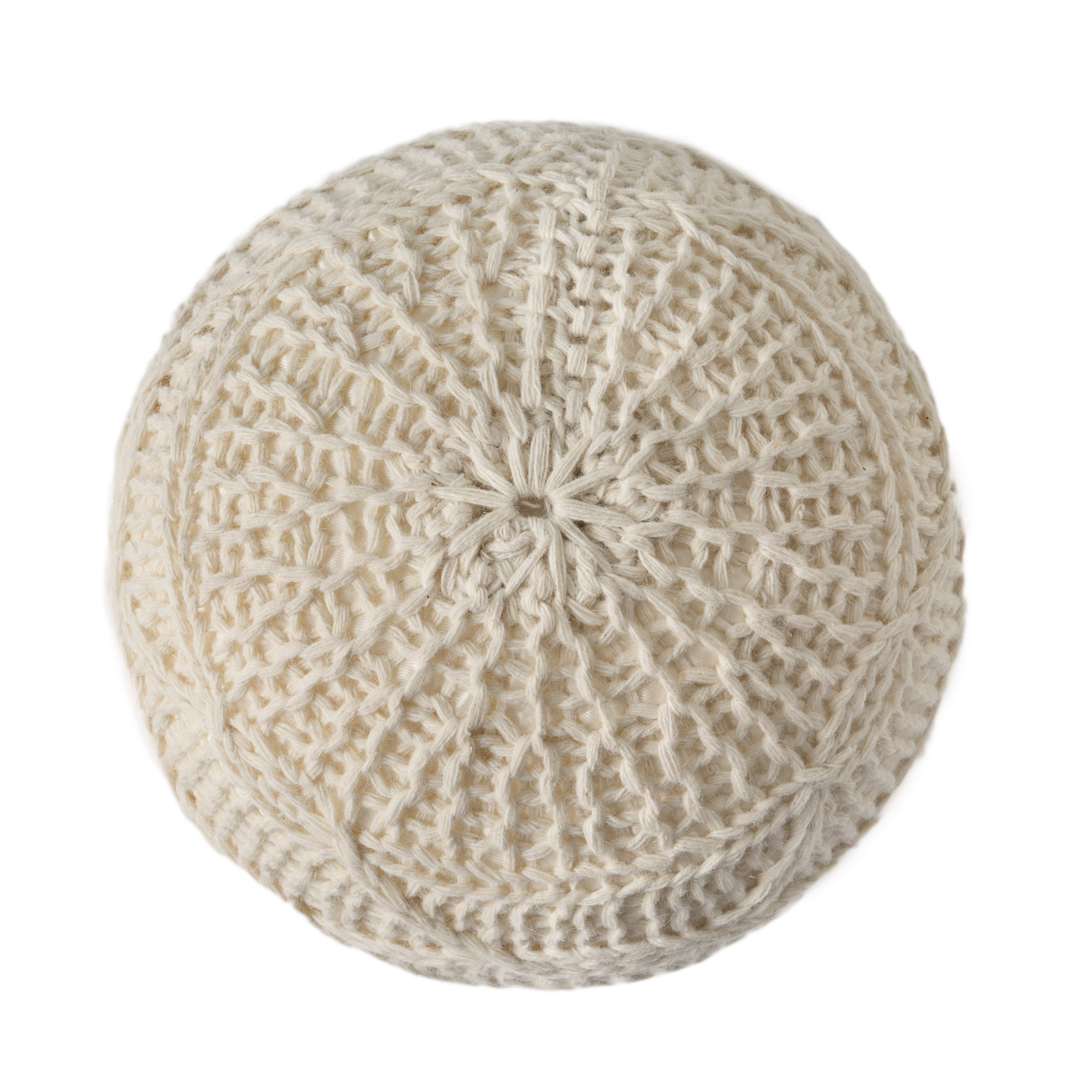 Noble House Stefan Fabric Handmade Pouf, Cream