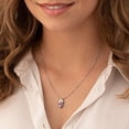 thumbnail image 2 of PEORA Amethyst Pendant Necklace for Women Sterling Silver, Natural Gemstone Floating Pagoda Solitaire, 1 Carat Cushion Cut 6mm, with 18 inch Italian Chain, 2 of 4