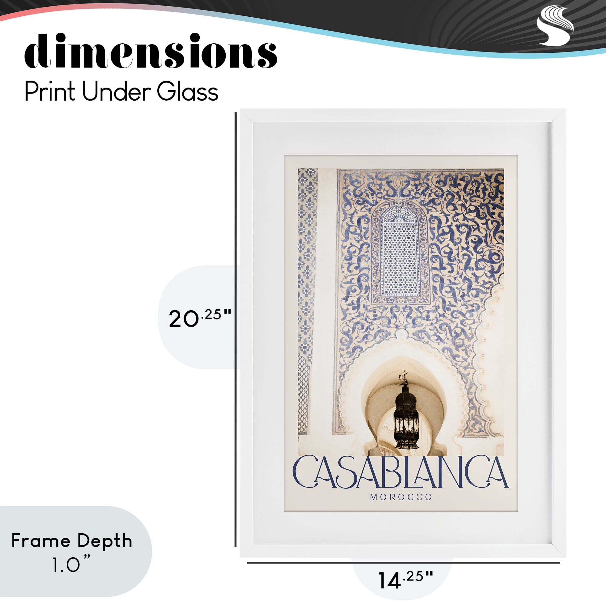 Stupell Industries Ornate Casablanca Architecture White Framed Print Under Glass, design by Emily Navas