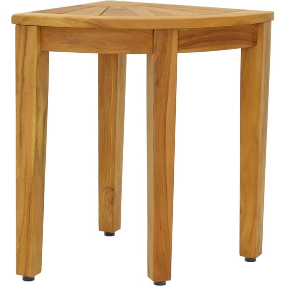 AquaTeak 15.5" Kai Corner Teak Shower Bench with Elevated Height