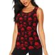 thumbnail image 1 of Fotbe Red Skulls Blusas Sin Mangas para Mujer – Estilo Casual, Corte Suelto, Slim-Fit, Cuello Redondo Deportivo, Tops de Verano para Gimnasio y Yoga-Large, 1 of 1