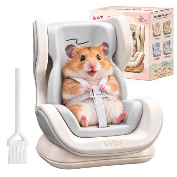 OYPGUE Hamster Car Seat for Real Hamsters, Mini Pet Seat with Strap and Brush